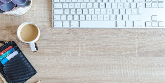 credit card coffee keyboard